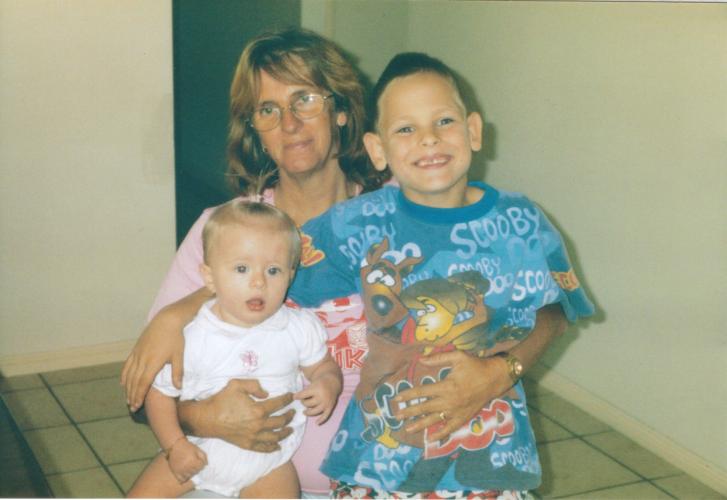 Robyn and her grandchildren tahlia, mitchell